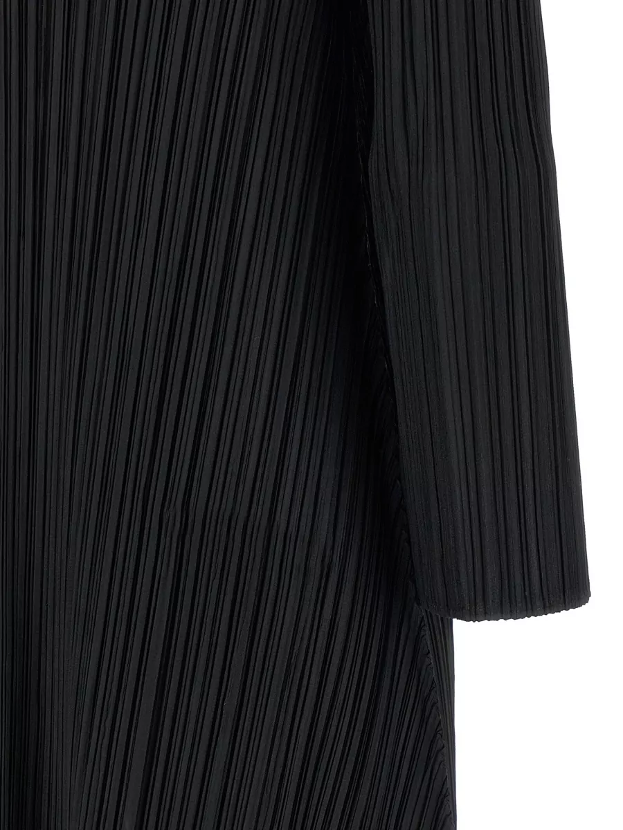Pleats Please Issey Miyake October Series Dress Midi Three Quarter Sleeves