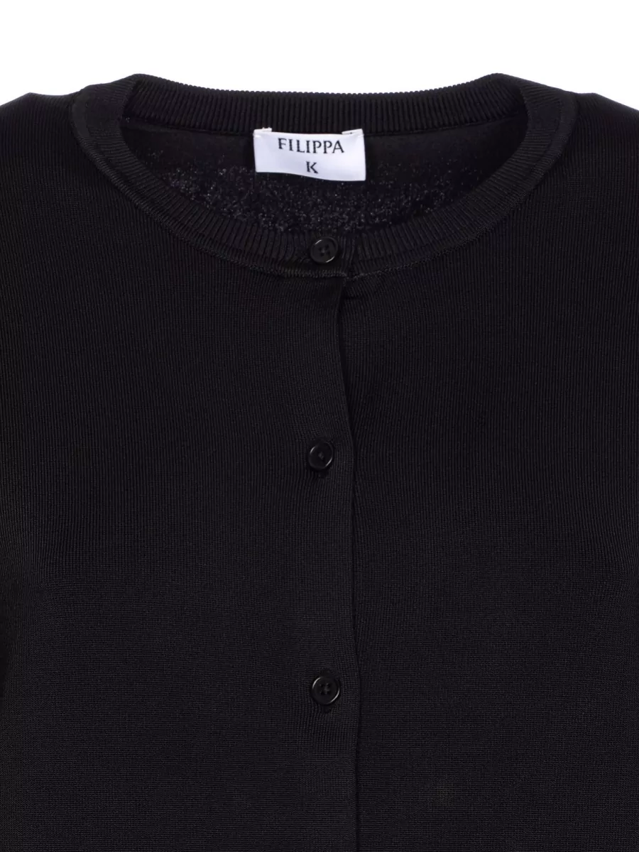 Filippa K Glossy Knit Crewneck Cardigan