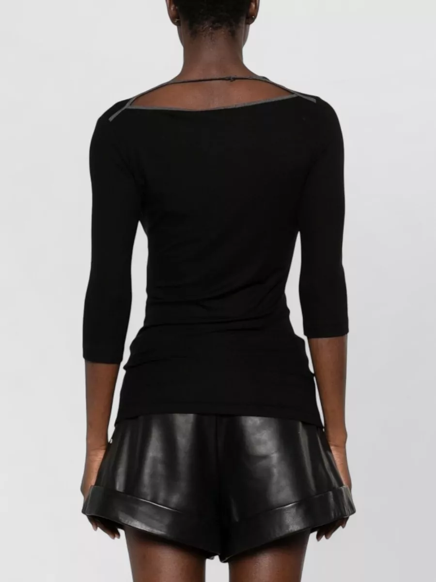 Iro Ribbed Three Quarter Sleeve Top