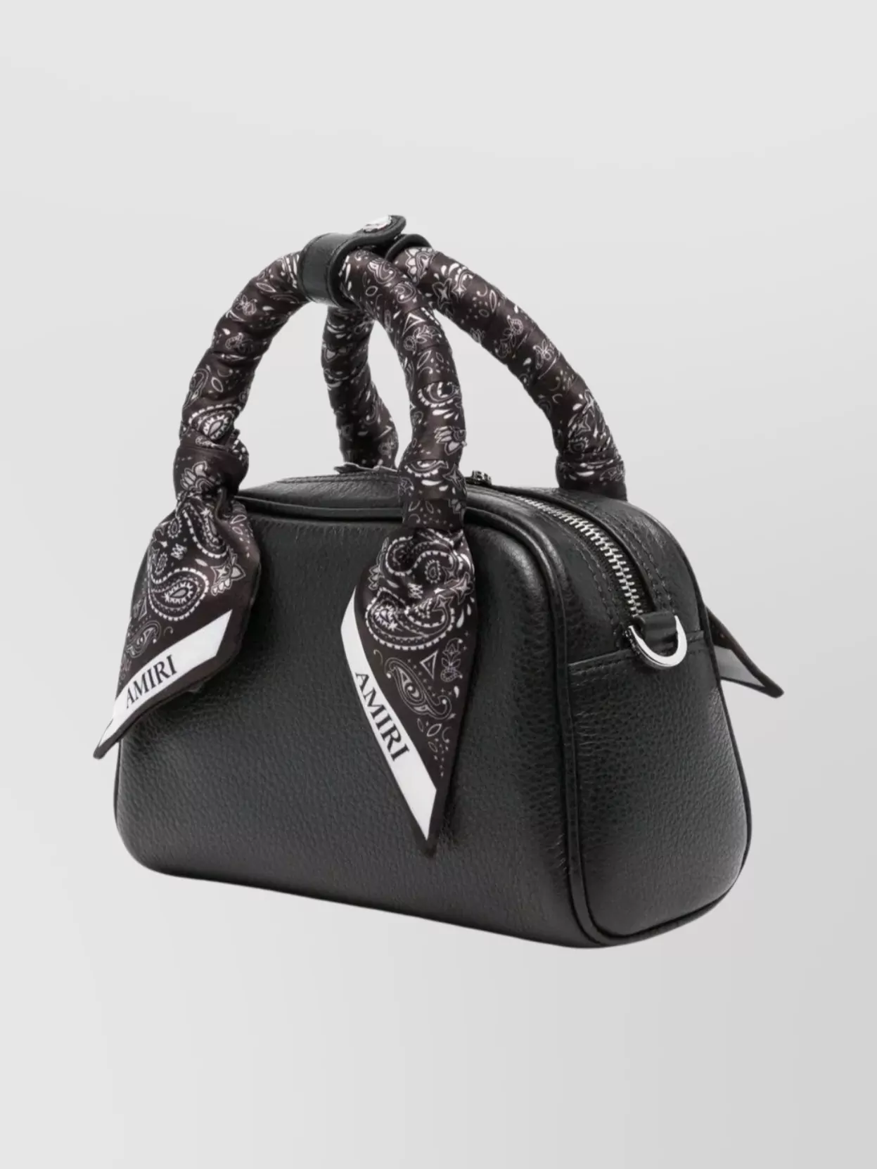 Amiri Mini Calfskin Bowling Bag With Paisley Print Scarf