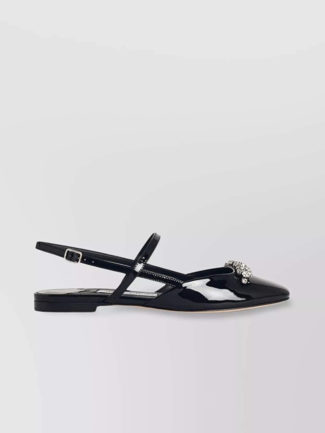 Jimmy Choo Belinda Sb Flat Black Leather Ballet Flats