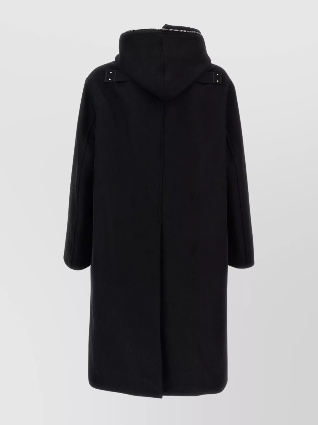 Rick Owens Dracucollar Fold-neck Zip-front Leather Coat In Black