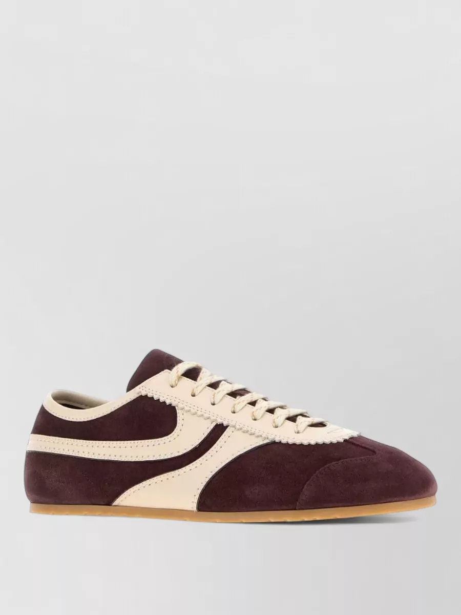 Dries Van Noten suede leather low-top sneakers