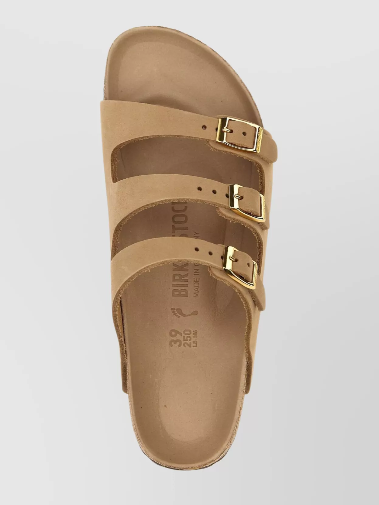 Birkenstock Beige Leather Florida Slippers