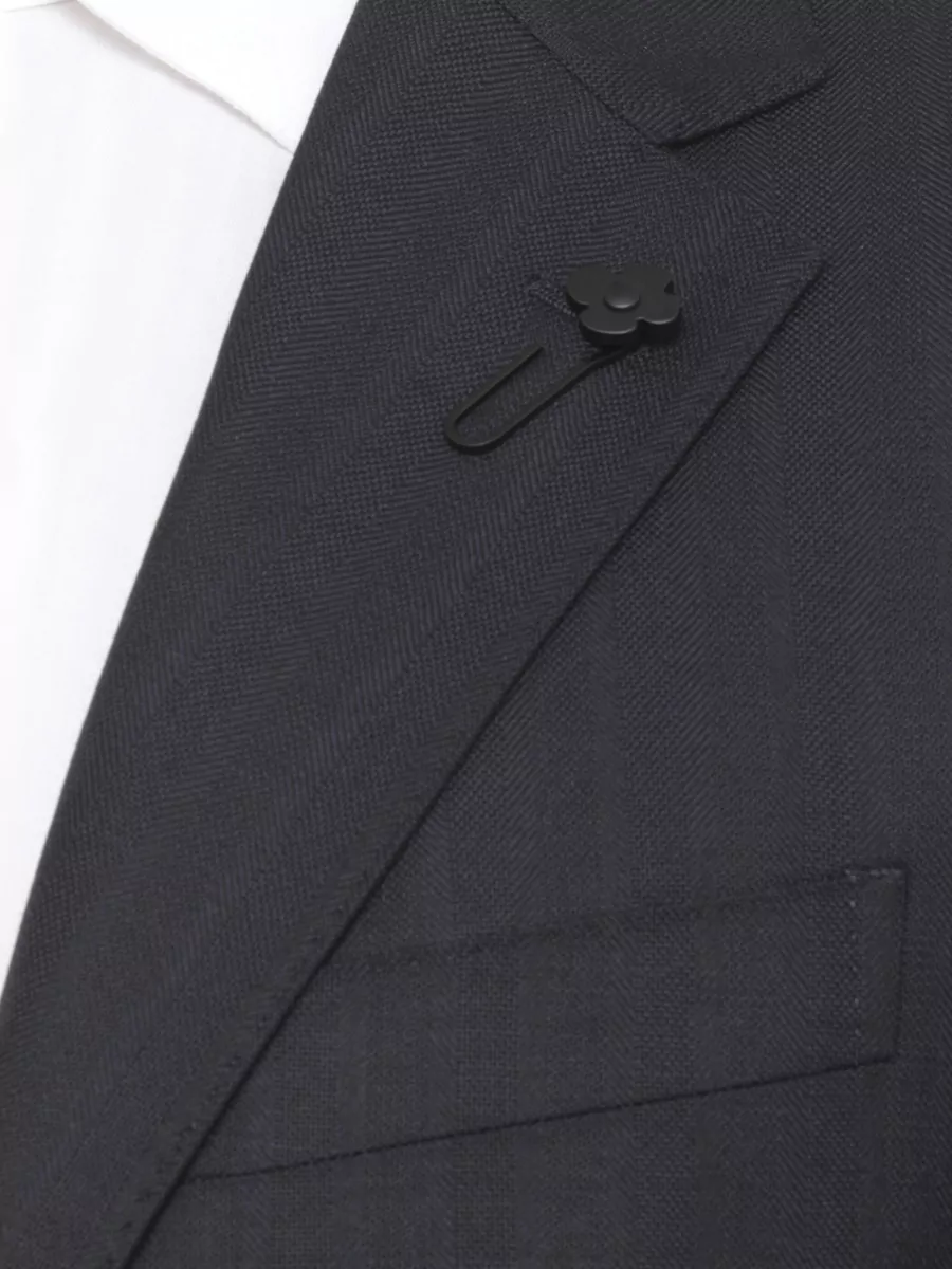 Lardini Wool Suit Structured Lapel Collar Vents