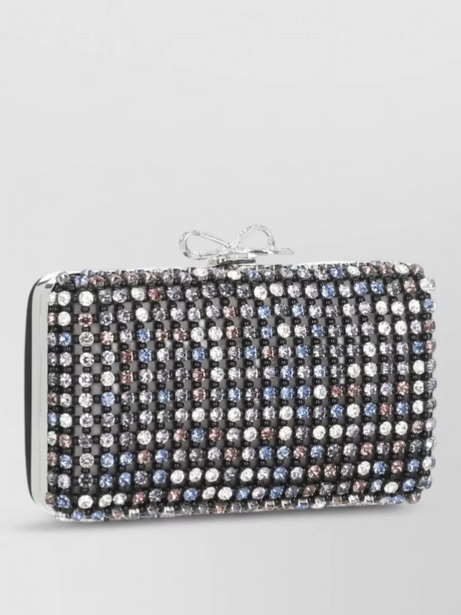 Self-Portrait The Bow Crystal Clutch Bag