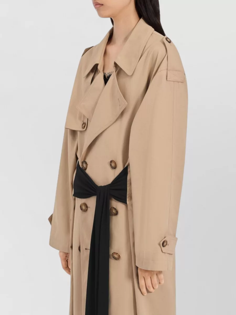 Mm6 Maison Margiela Trench Coat Belt Detail Gloves