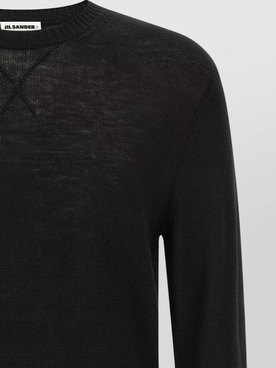 Jil Sander Crew Neck Sweater Featuring Logo Embroidery