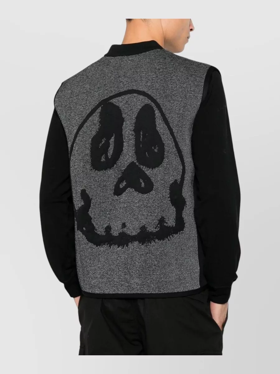 Y-3 Knitted Skull Print Bomber Jacket