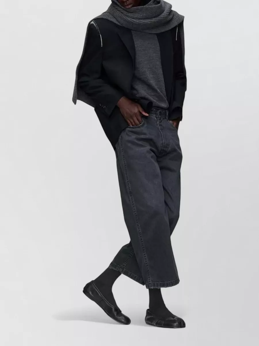 Maison Margiela Cropped Five Pocket Trousers Fringed Hem