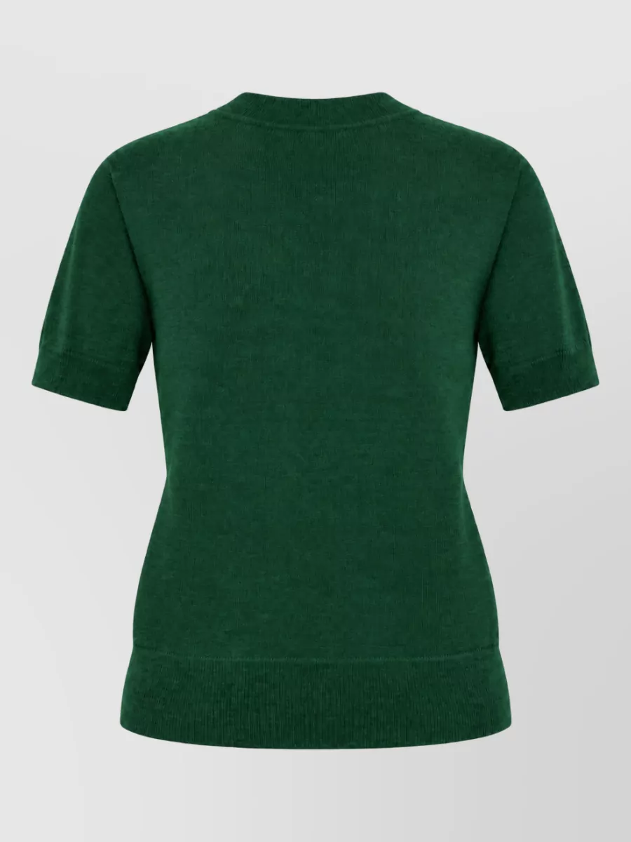 Ami Paris Short-Sleeve Wool Cardigan