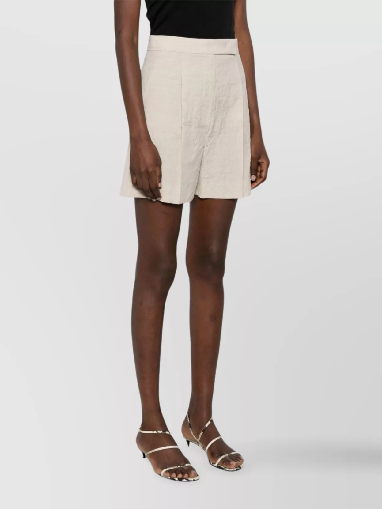 Shop Max Mara Wool Pleated Shorts Button Detailing