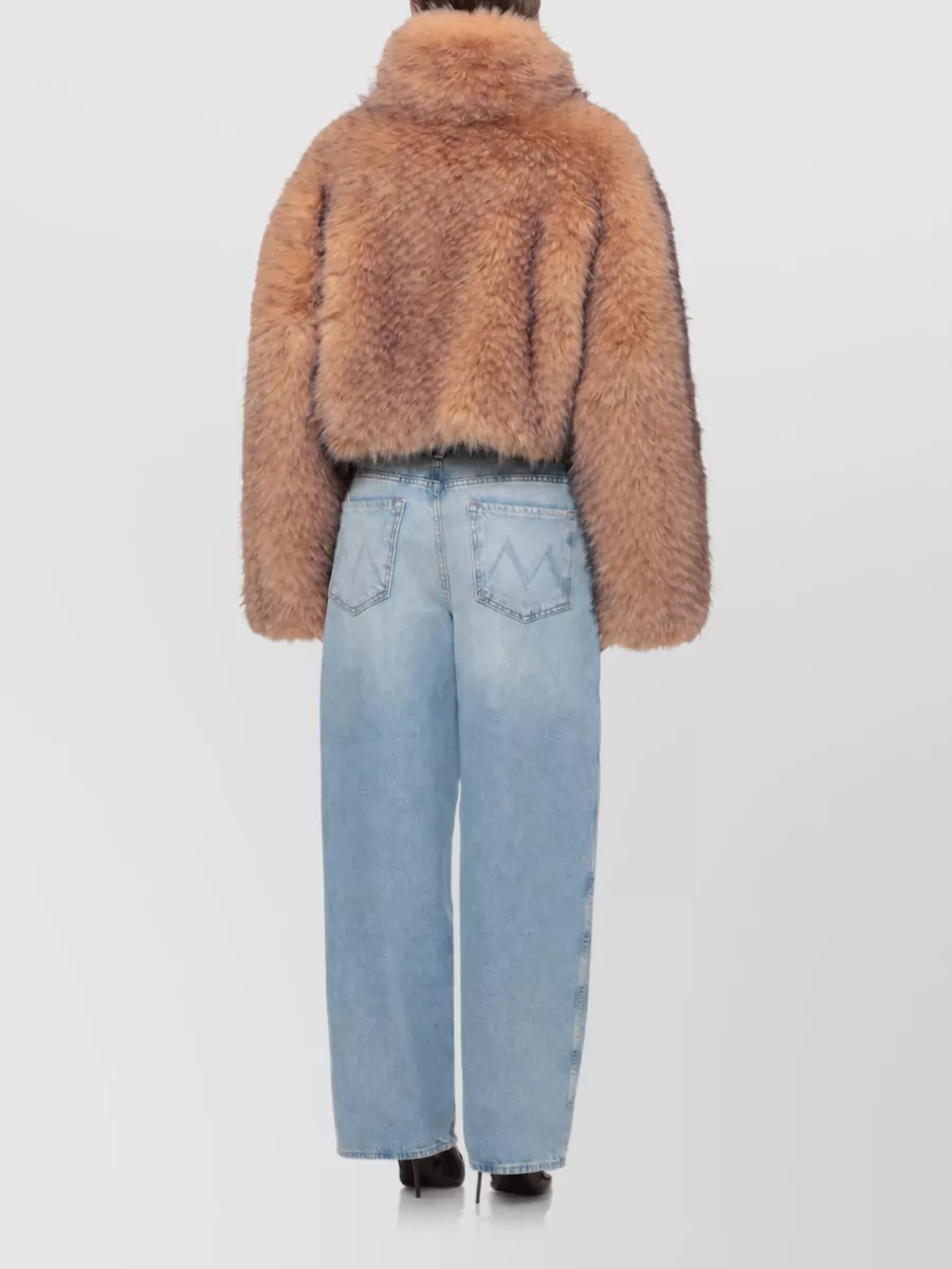 Rotate Faux Fur High Neck Coat