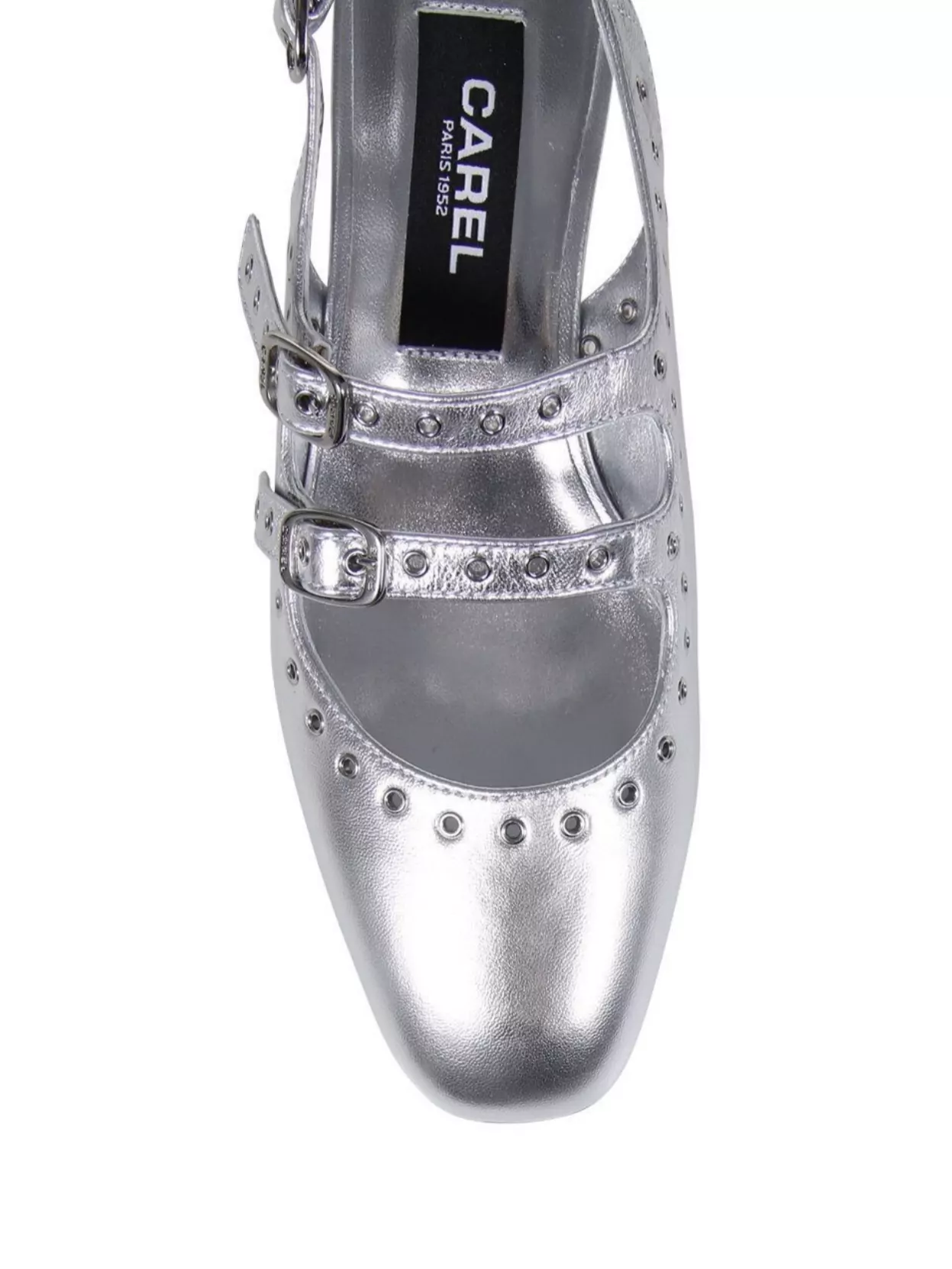 Carel Block Heel Slingback Studded Embellishments