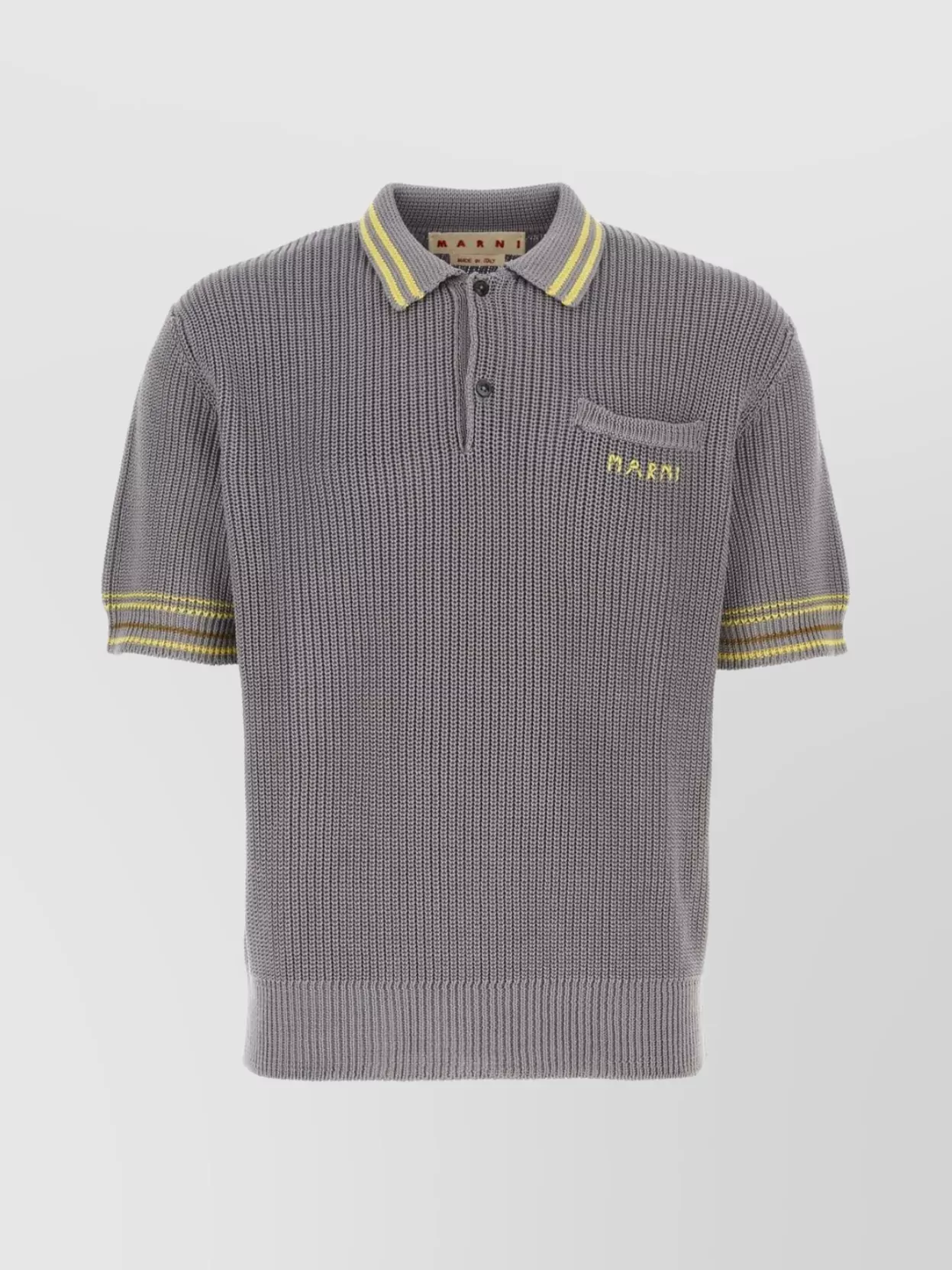 MARNI COTTON POLO SHIRT WITH CONTRAST STRIPE DETAILING