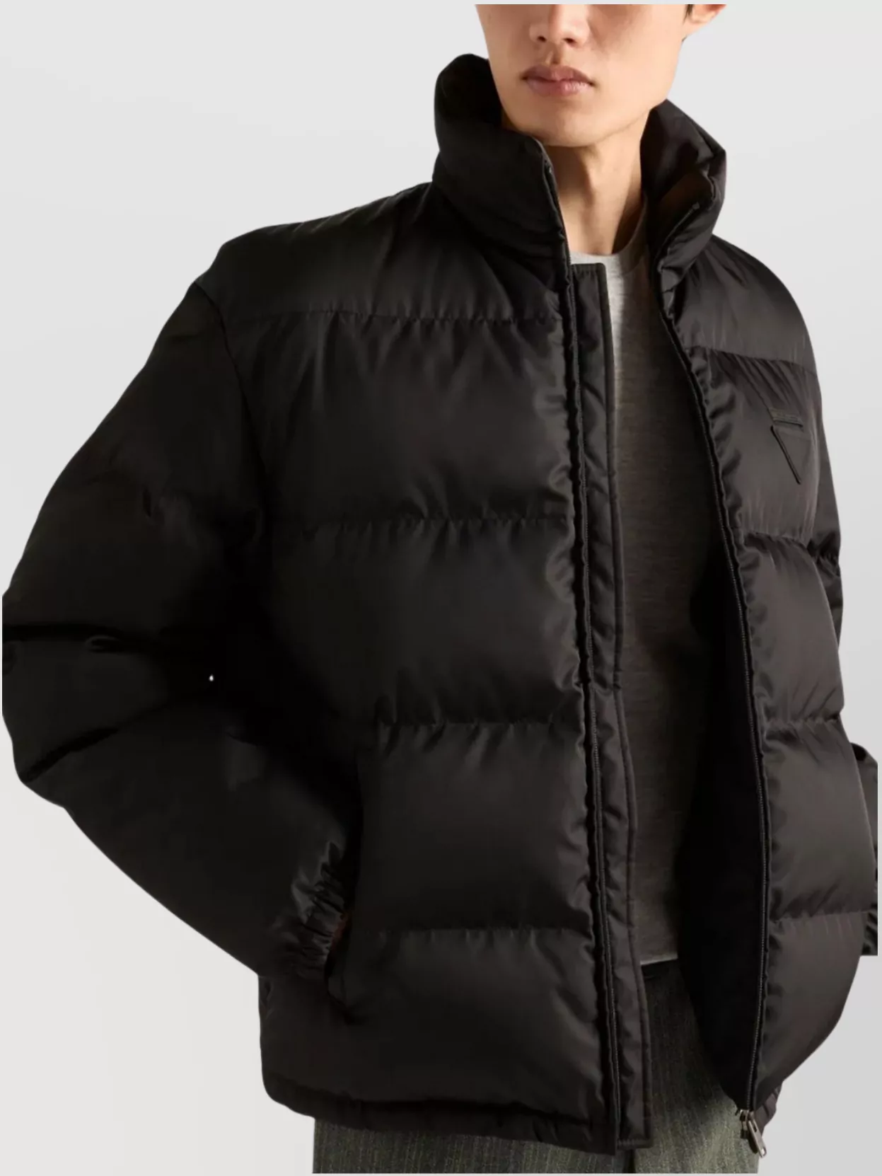 Prada Puffer High Collar Side Pockets Elasticated Cuffs