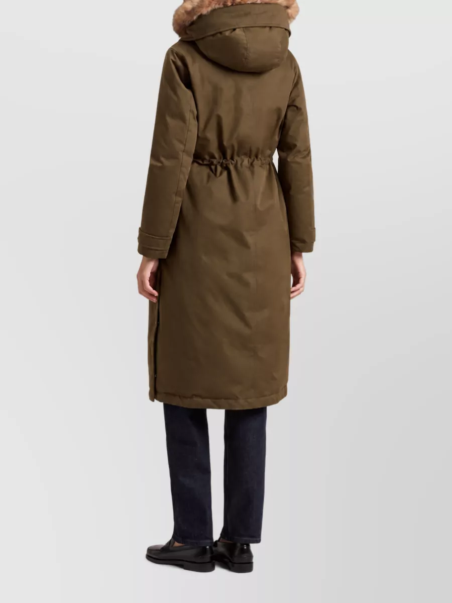 Woolrich Faux Fur Trim Hooded Puffer Jacket