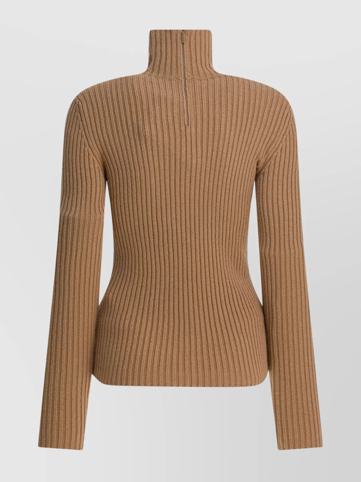 Max Mara Wool And Cashmere Turtleneck Sweater Knitwear Beige In Brown