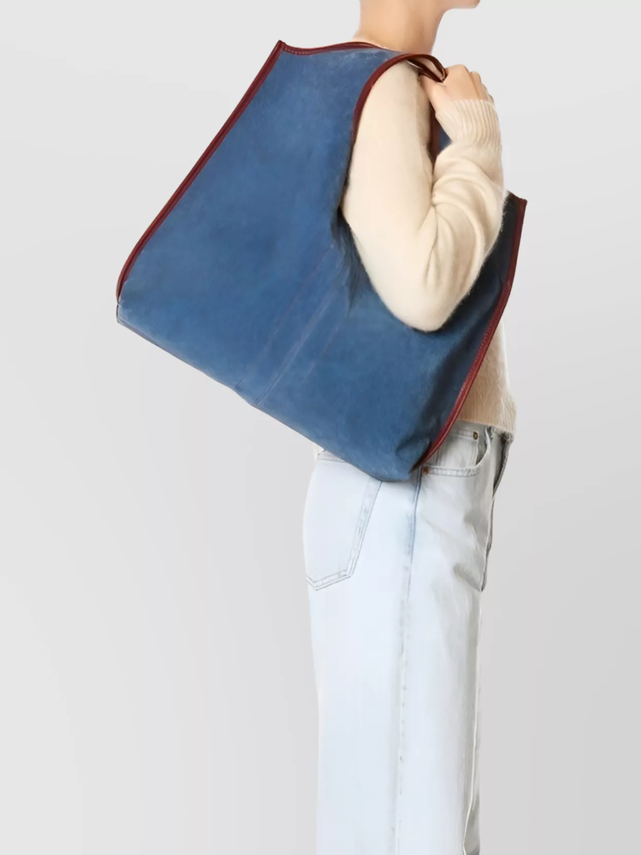 Jérôme Dreyfuss Two-tone Shoulder Bag Dual Top Handles In Blue