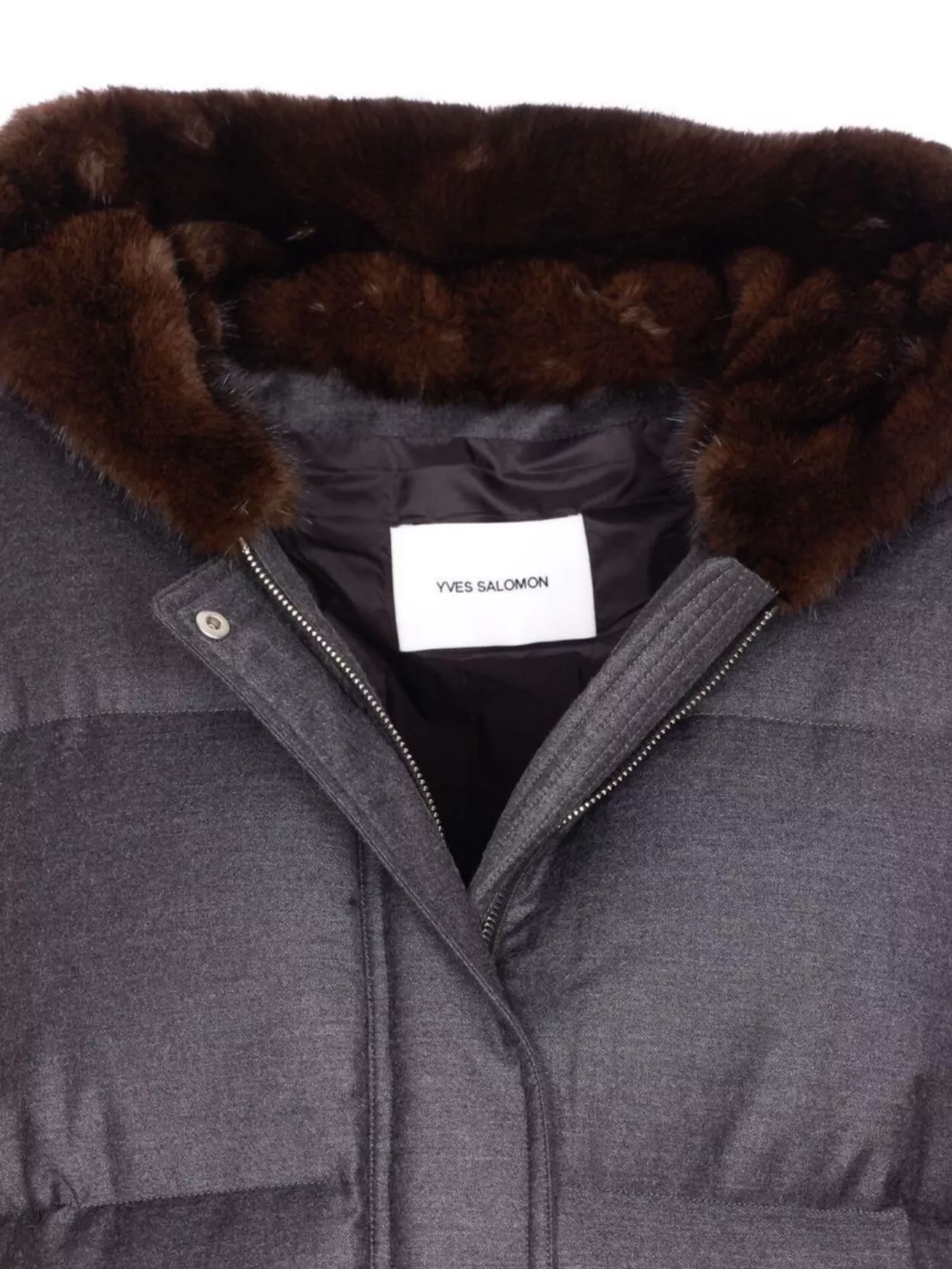 Yves Salomon Hooded Quilted Jacket With Faux Fur Trim