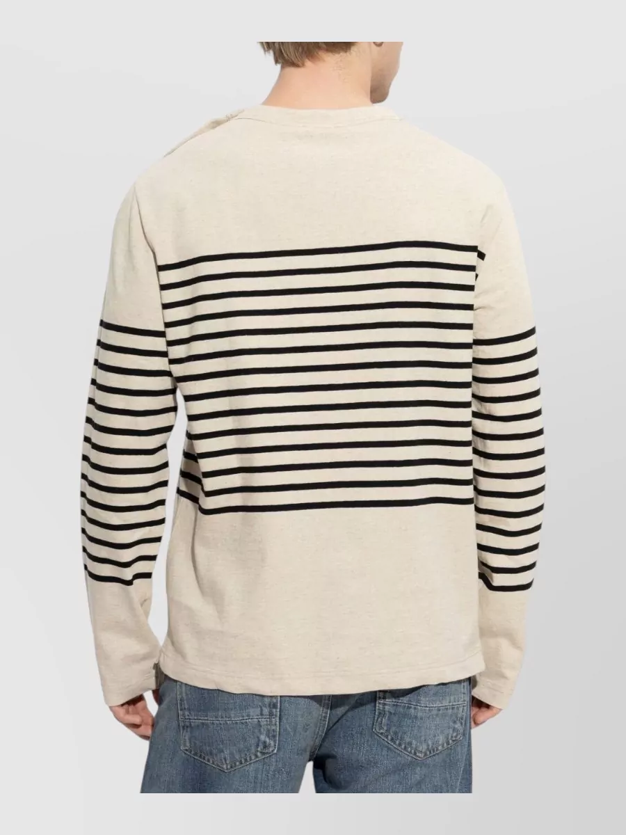 Emporio Armani Striped Long-Sleeve Crew-Neck T-Shirt