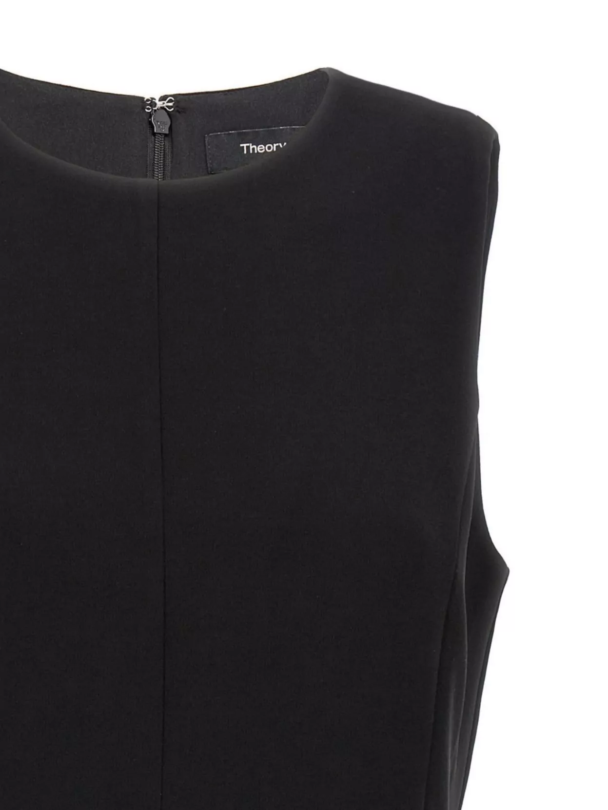 Theory Flare Dress Waist Round Neckline In Black
