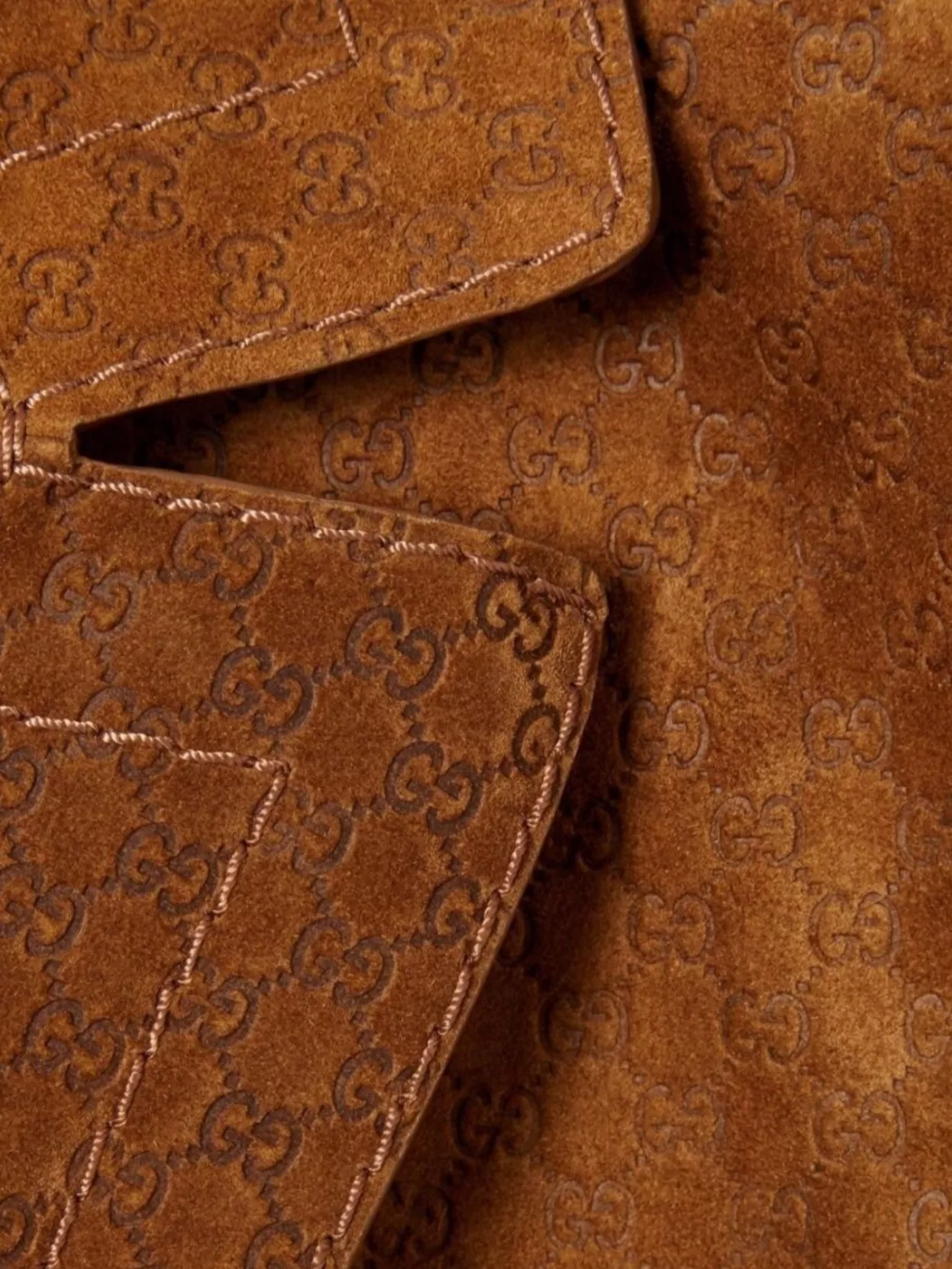 Gucci Double-breasted suede leather jacket | The Fashion Square