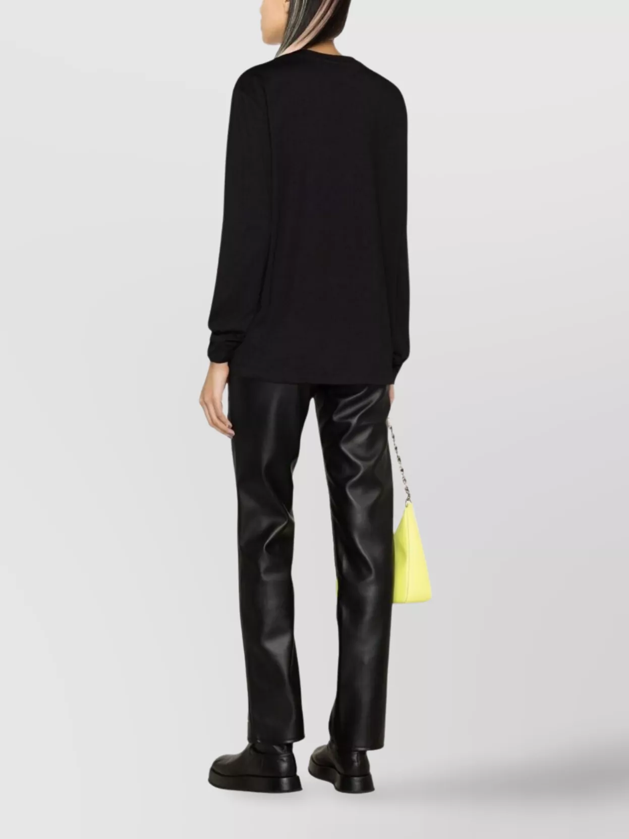 Msgm Long Sleeve Logo Print Crew Neck Top
