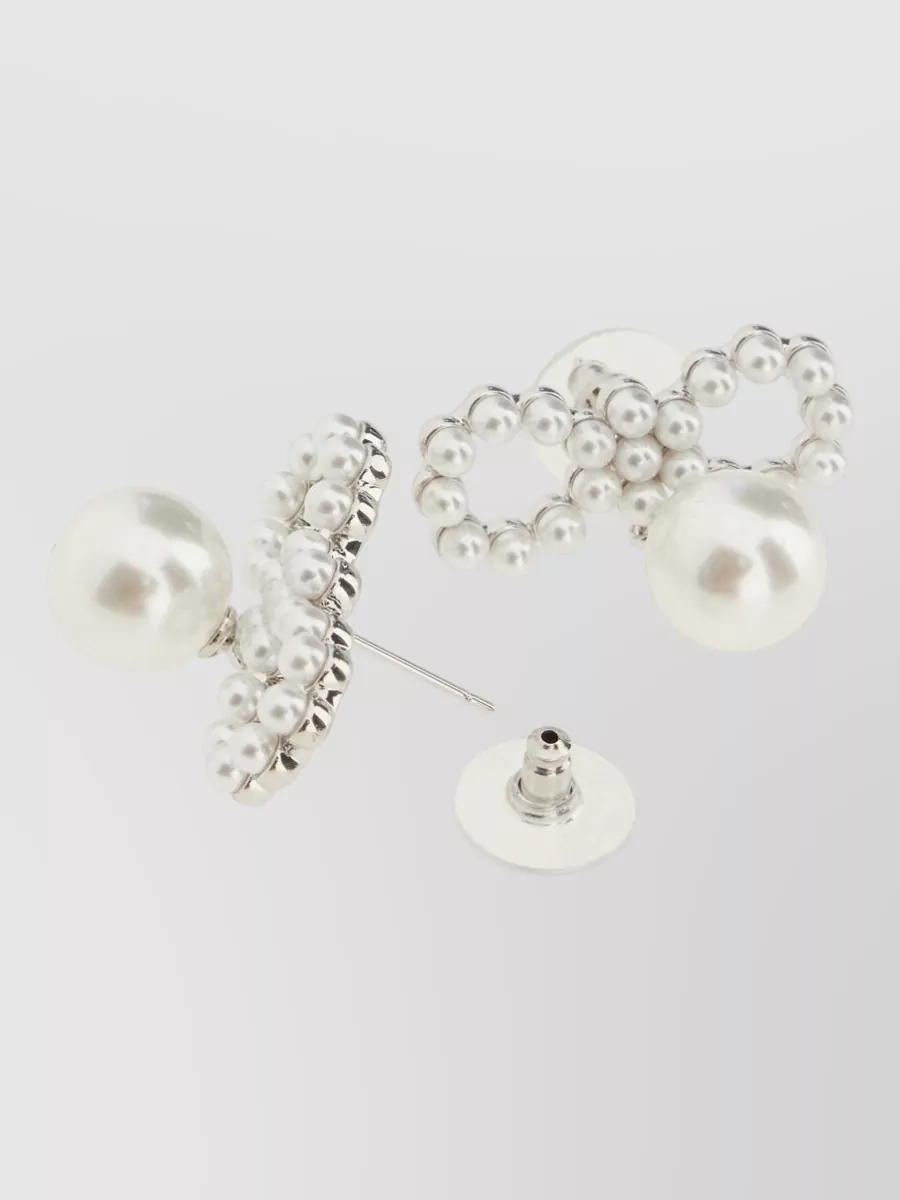 Self-Portrait Pearl Bow Earrings