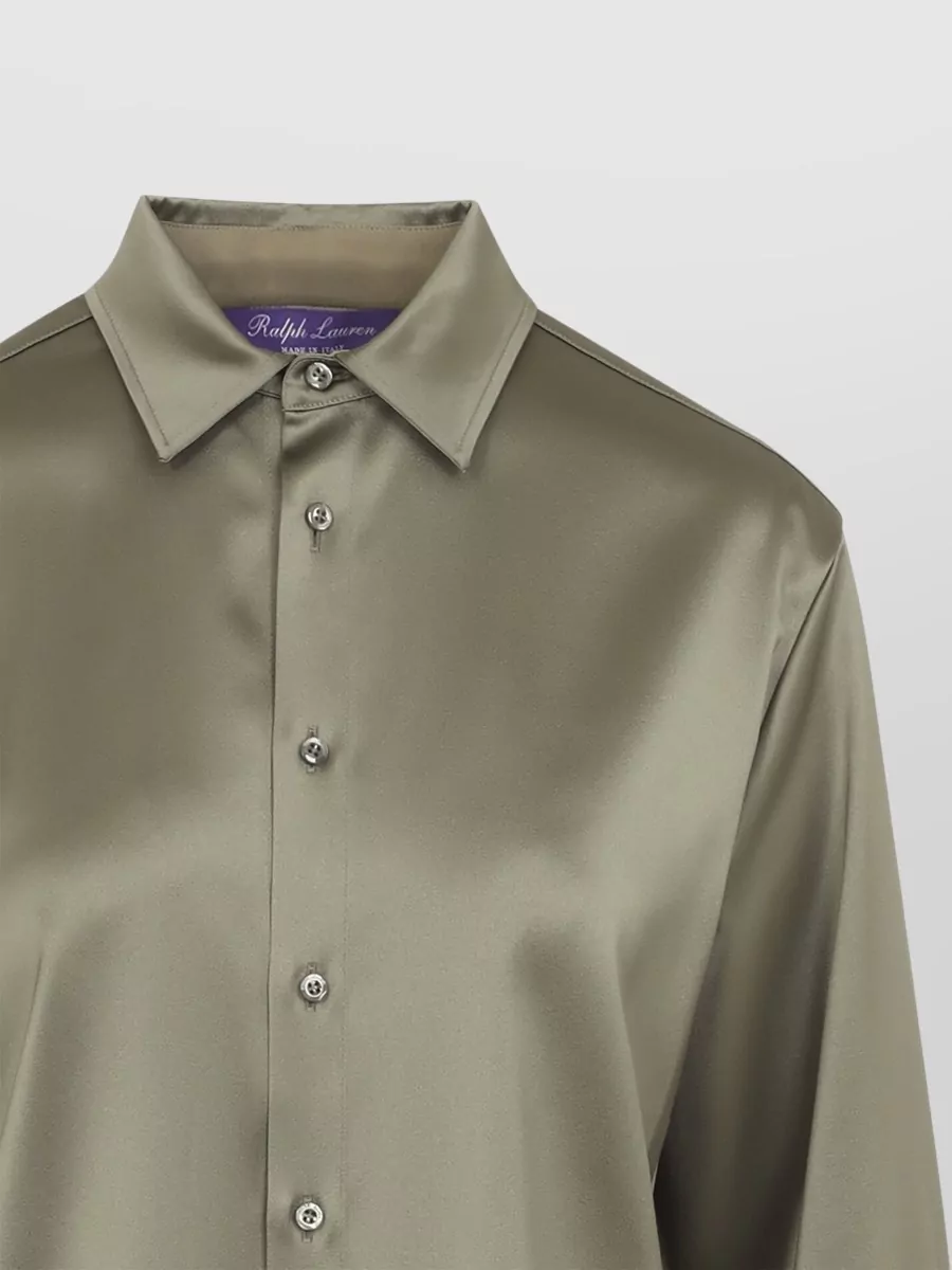 Ralph Lauren Collection Silk Satin Long-Sleeve Shirt