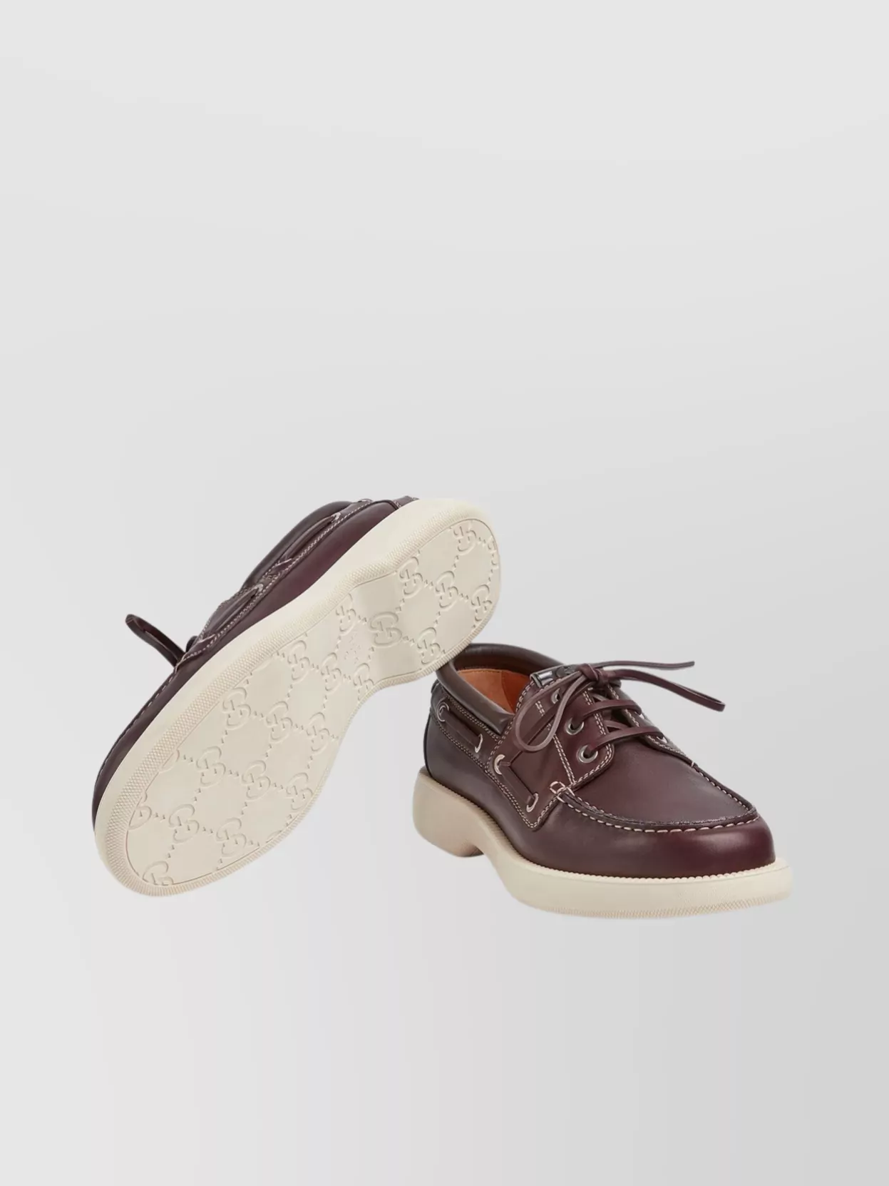 Gucci Boat Shoes Lace-Up Detail