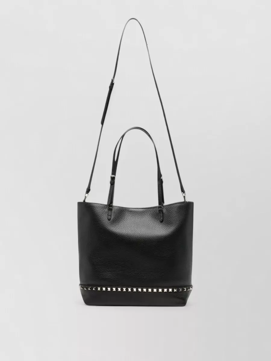 Valentino calf leather rockstud medium tote bag