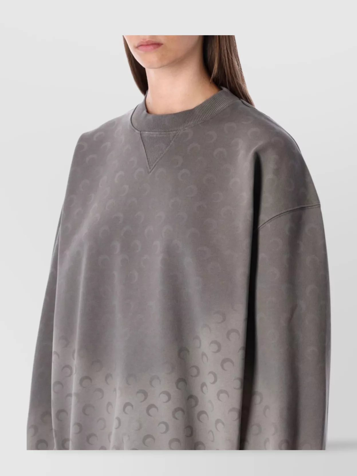 Marine Serre Long Sleeve Crew Neck Patterned Top