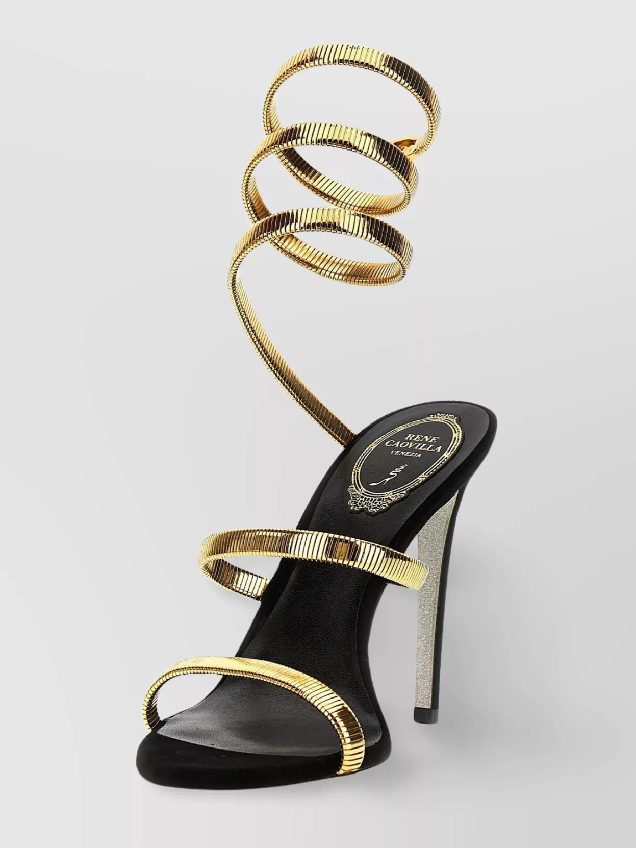 Shop René Caovilla 'spiral' Ankle Strap Stiletto Sandals