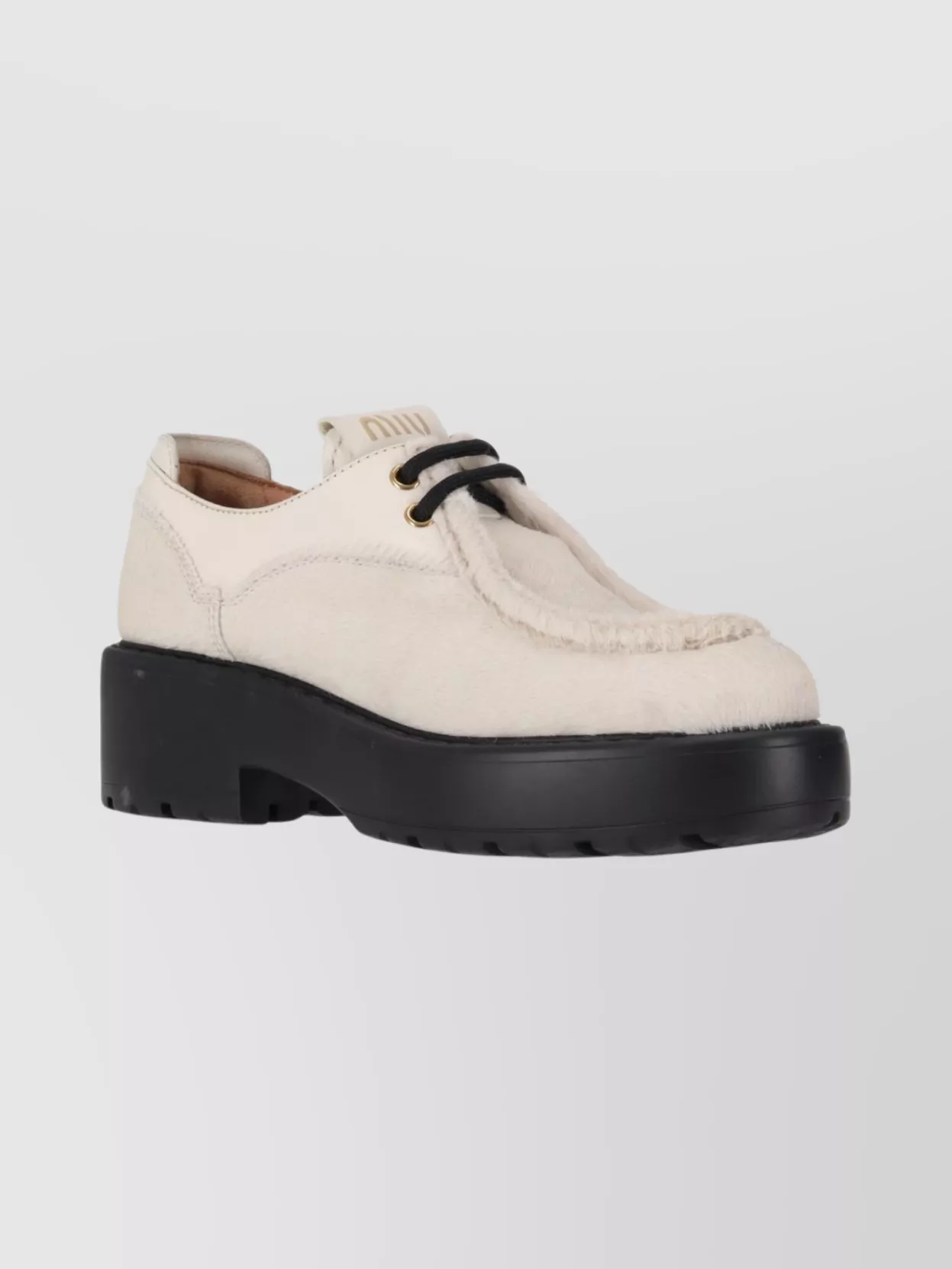 Miu Miu Lace-up Shoes Chunky Sole Design In Neutral