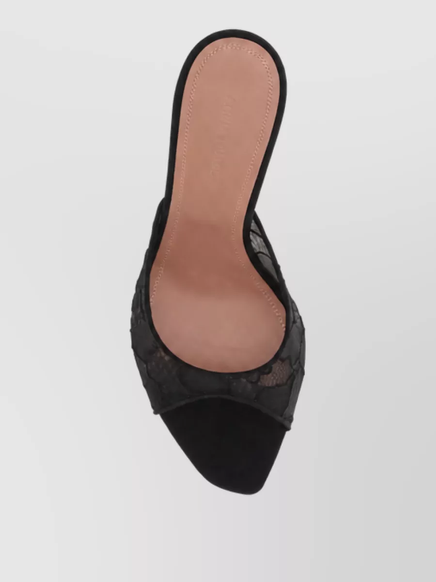 Amina Muaddi Silk Lace Mules
