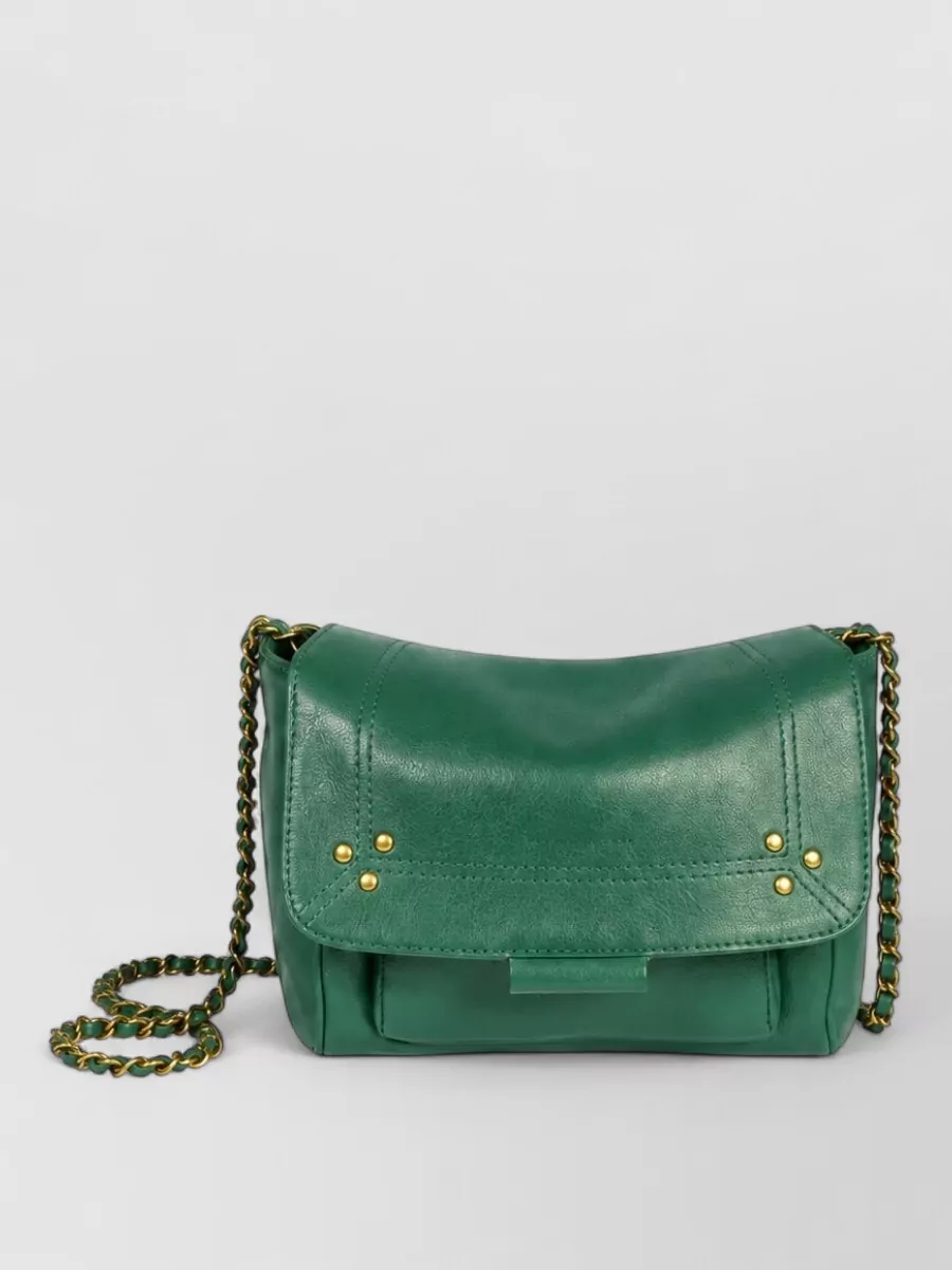 Jérôme Dreyfuss Leather Mini Bag In Green