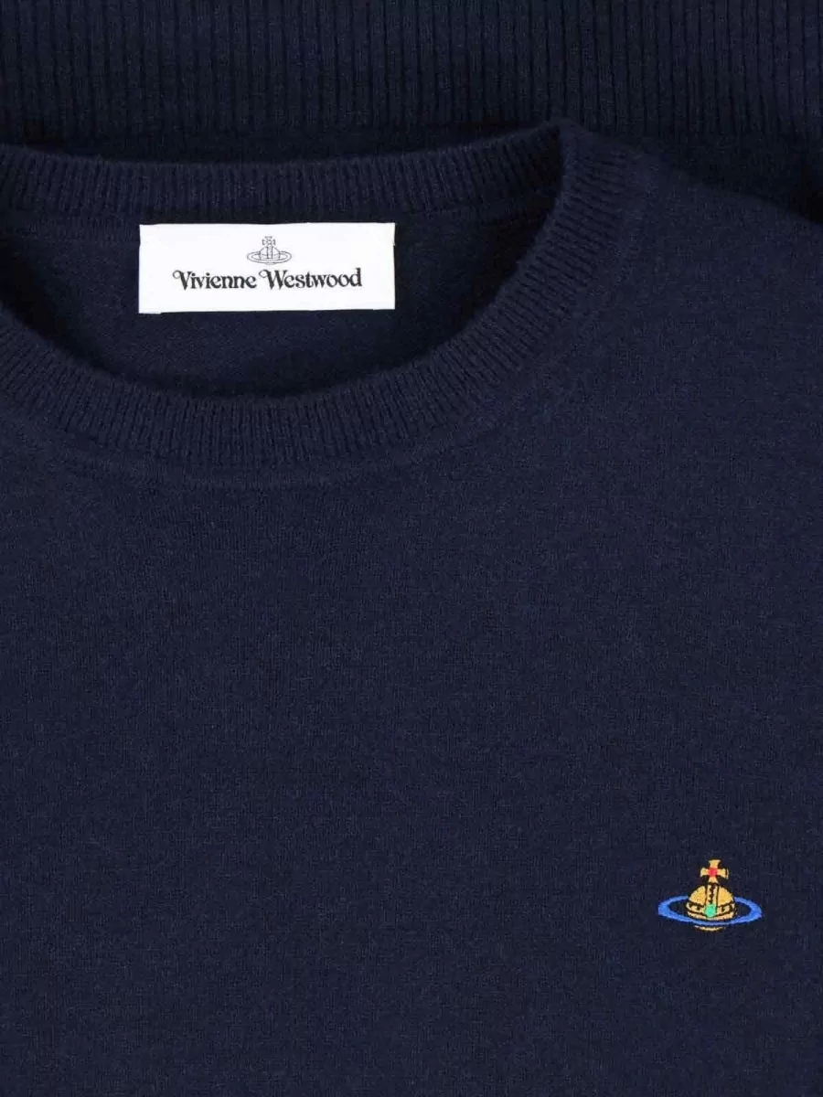 Vivienne Westwood Knit Sweater Crew Neck Ribbed Trims