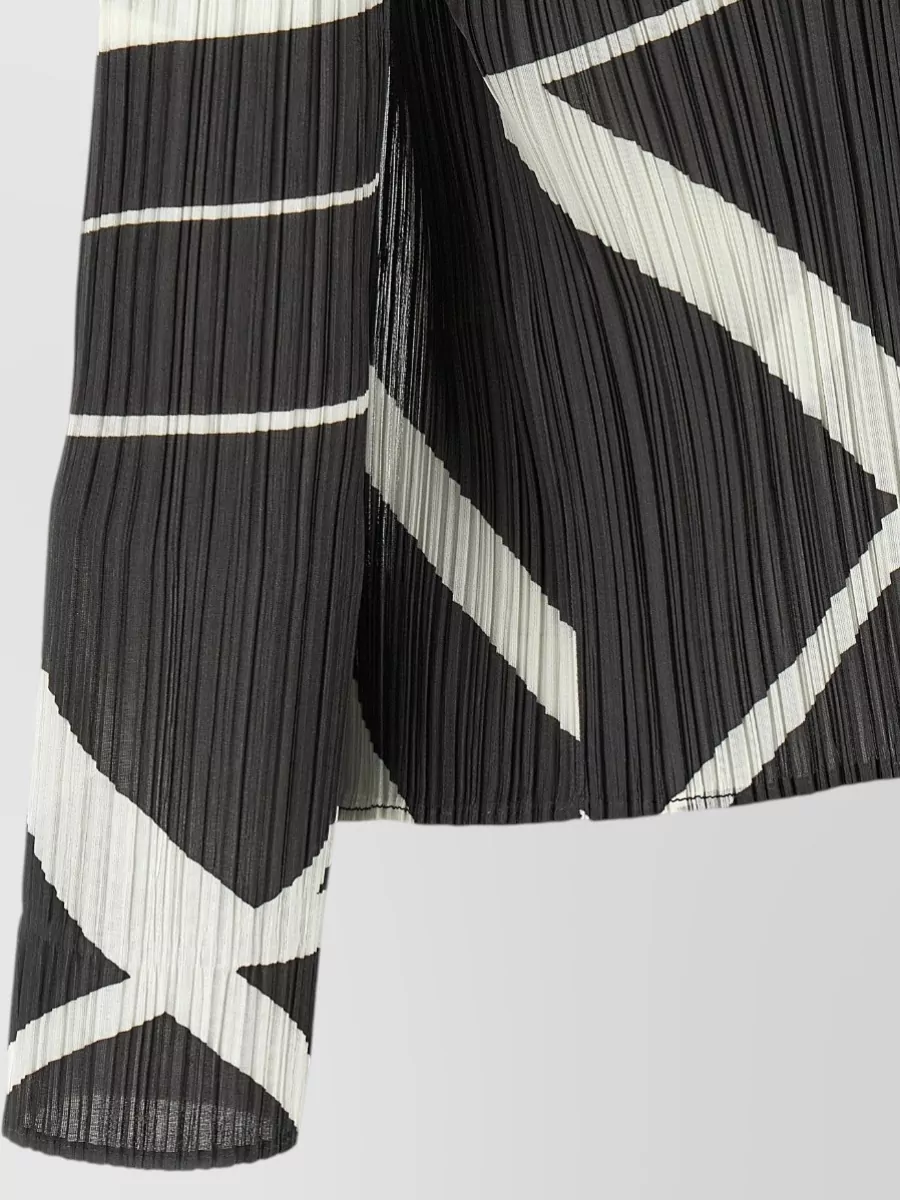Pleats Please Issey Miyake Printed Draped Open-Front Blazer