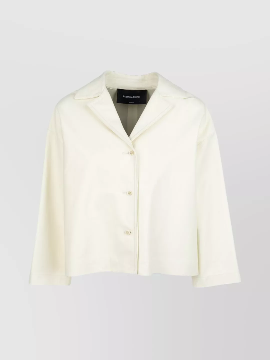Fabiana Filippi Cropped Coat With Notched Lapels In Neutral