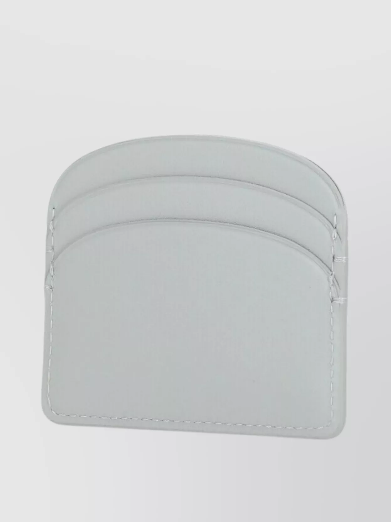 Apc Compact Leather Card Holder With Stitched Detailing In Neutral
