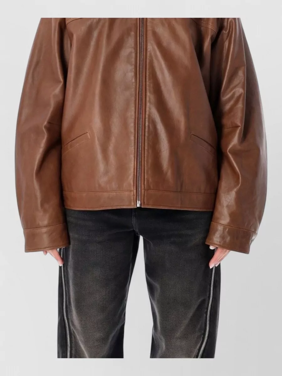 Haikure Leather cropped jacket