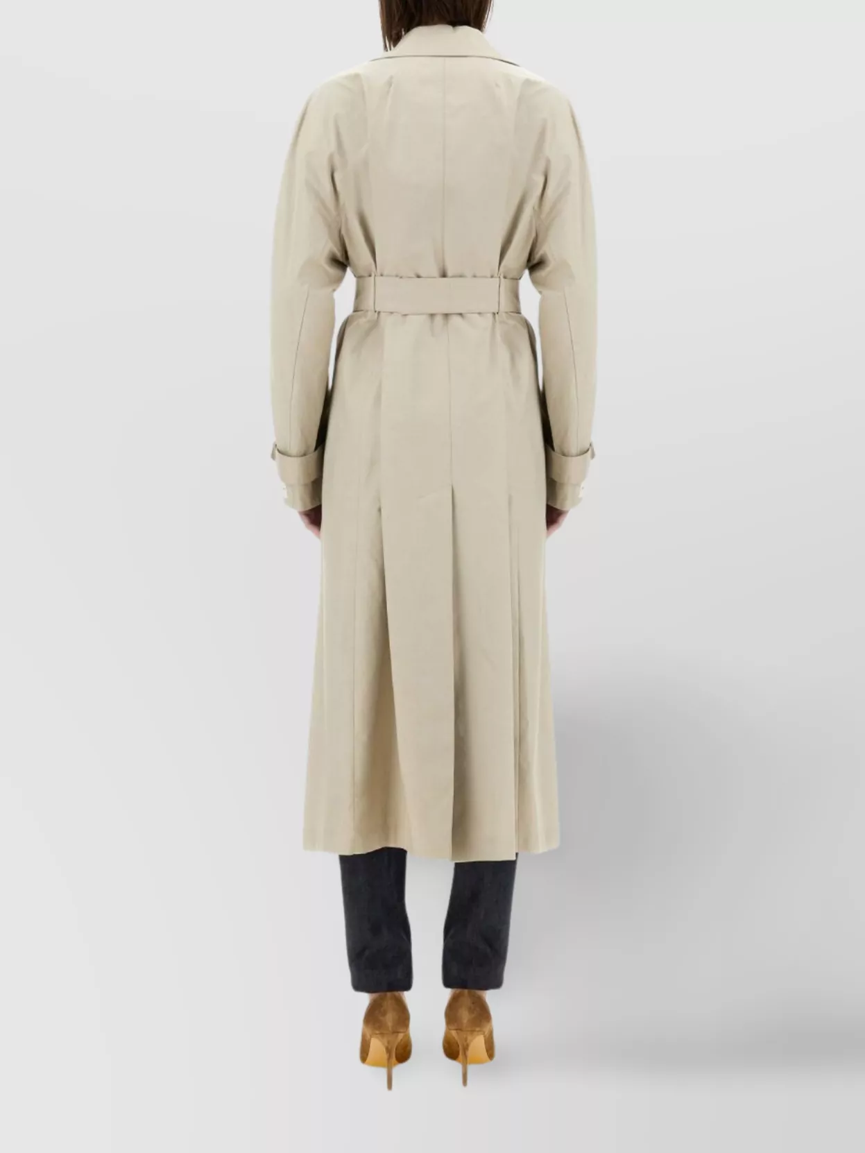 Max Mara Long Trench Coat Belted Waist