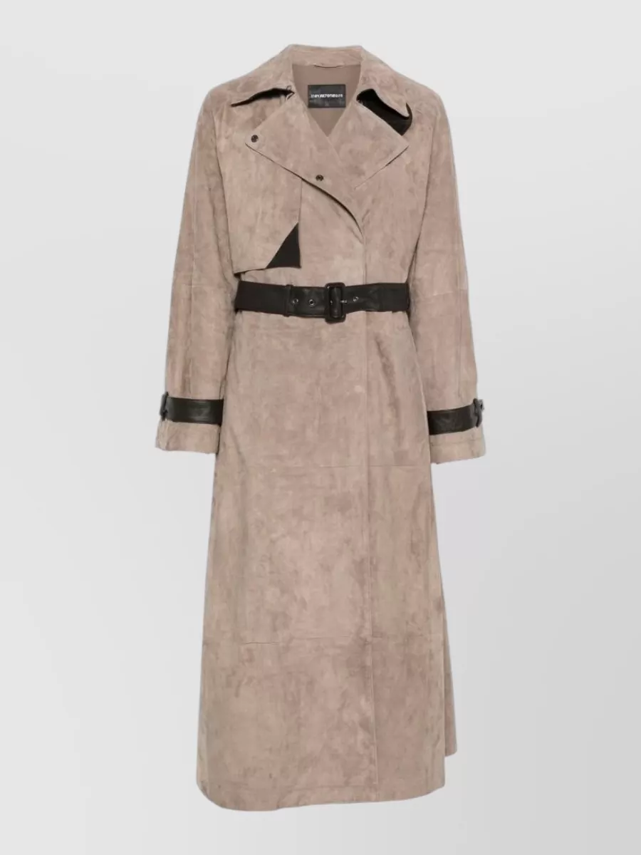Emporio Armani leather belted trench coat