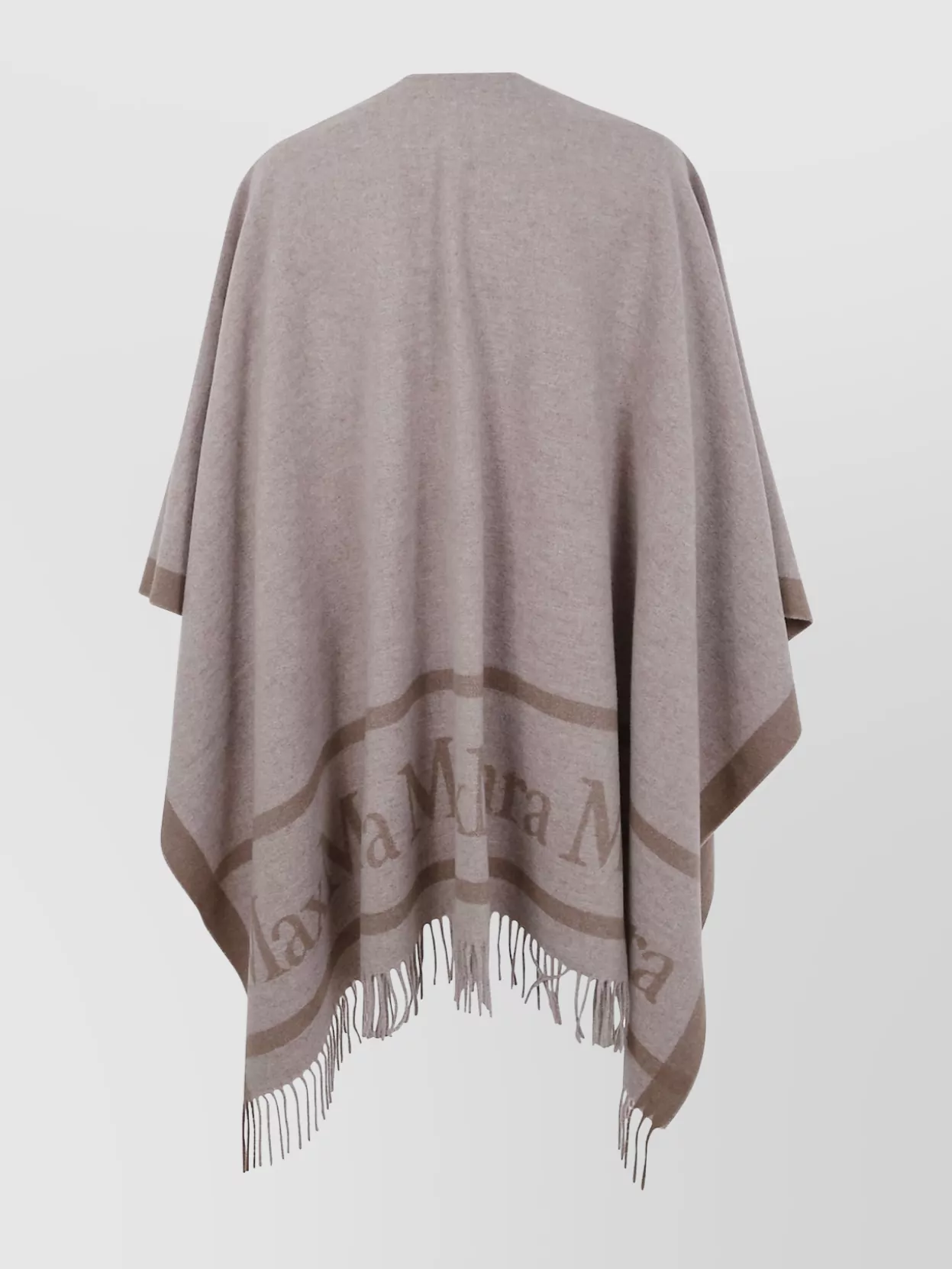 S Max Mara Two-Tone Fringe Trim Cape