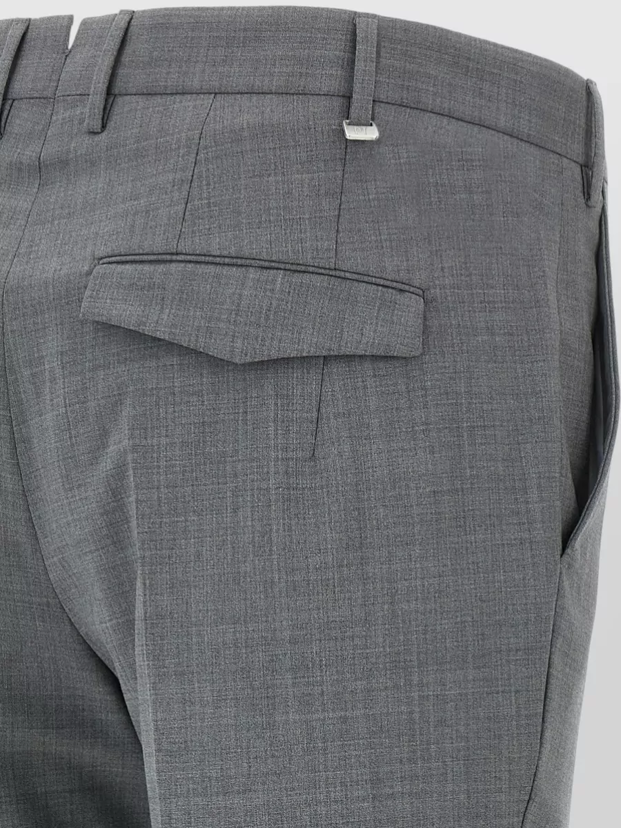 Pt Torino Virgin Wool Melange Mid-Rise Tailored Trousers