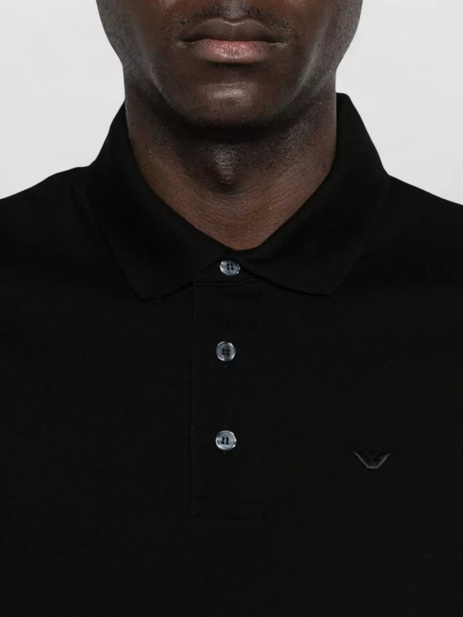 Emporio Armani Logo Cotton Polo Shirt Point Collar