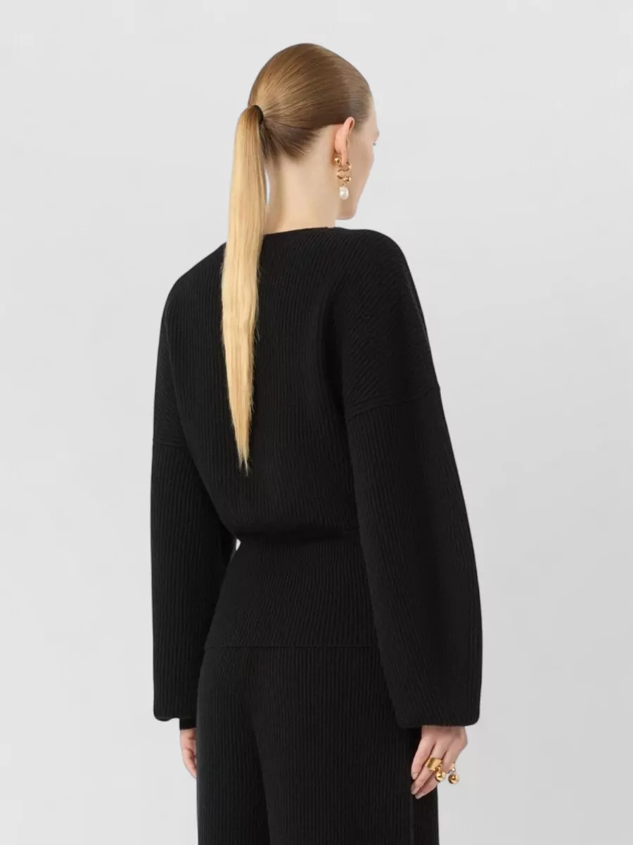 Sportmax Cashmere Ribbed V-Neck Sweater