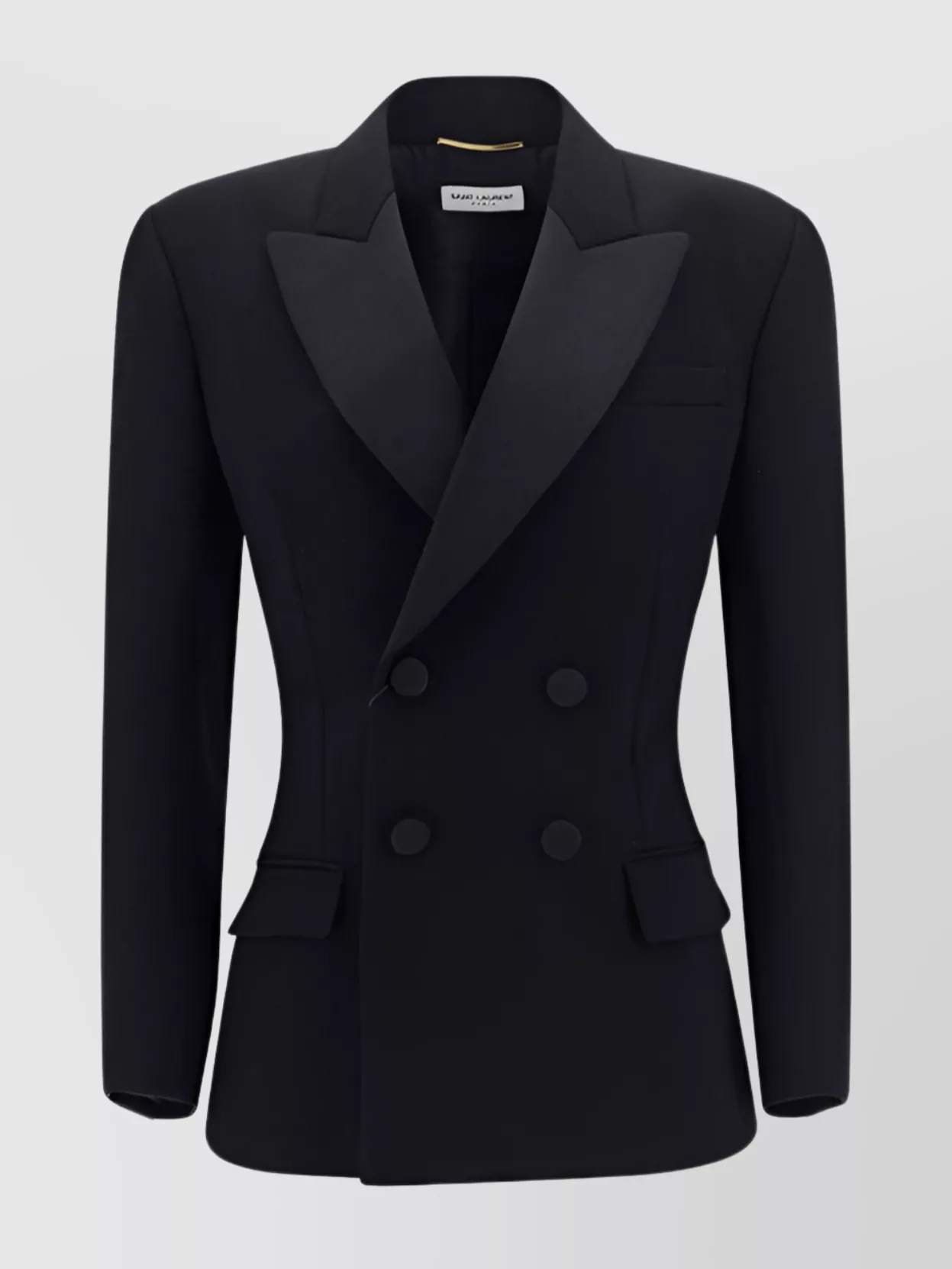 Shop Saint Laurent Wool Blazer Jacket Structured Shoulders