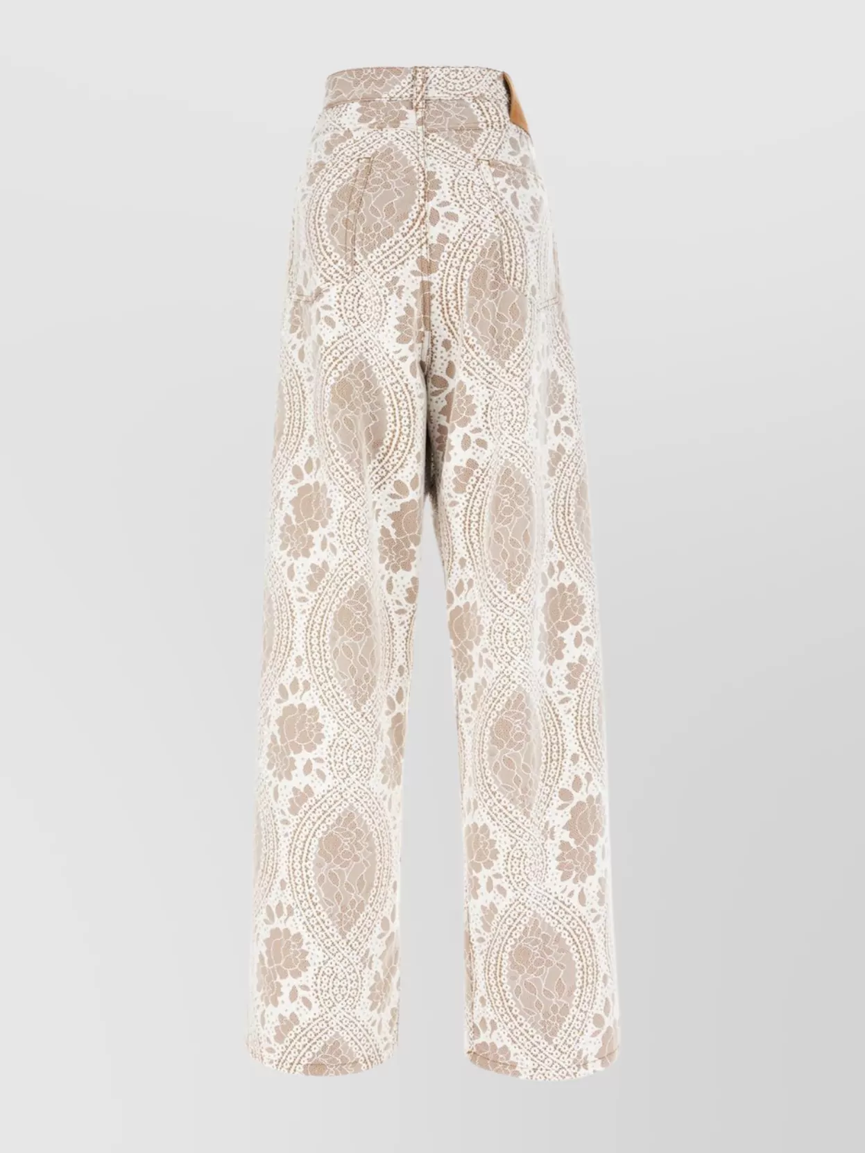 Giuseppe Di Morabito Lace Overlay High Waist Wide Leg Trousers In Neutral